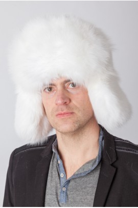 Arctic white fox fur hat – Russian style